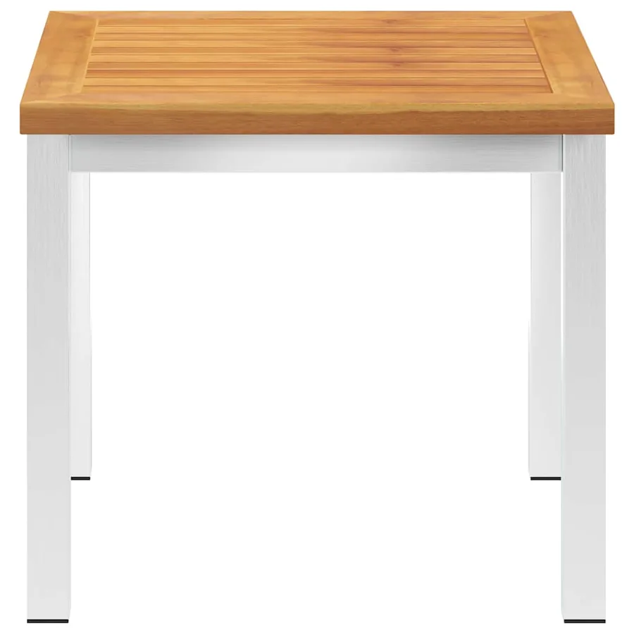 Table d'appoint de jardin 45x45x38 cm Bois d'acacia et inox - 3