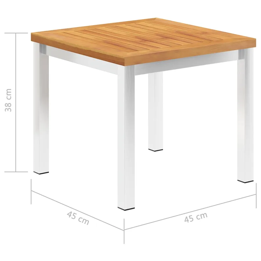 Table d'appoint de jardin 45x45x38 cm Bois d'acacia et inox - 5