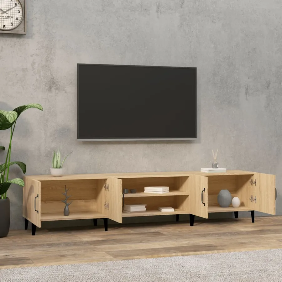 Meuble TV Chêne Sonoma 180x31,5x40 cm Bois d'ingénierie - 3