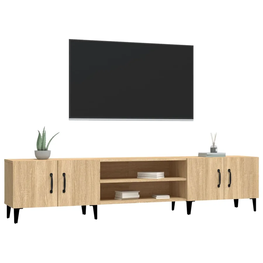 Meuble TV Chêne Sonoma 180x31,5x40 cm Bois d'ingénierie - 4