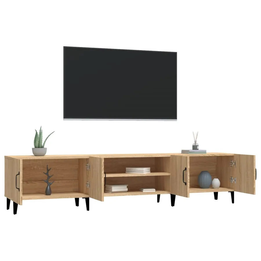Meuble TV Chêne Sonoma 180x31,5x40 cm Bois d'ingénierie - 5