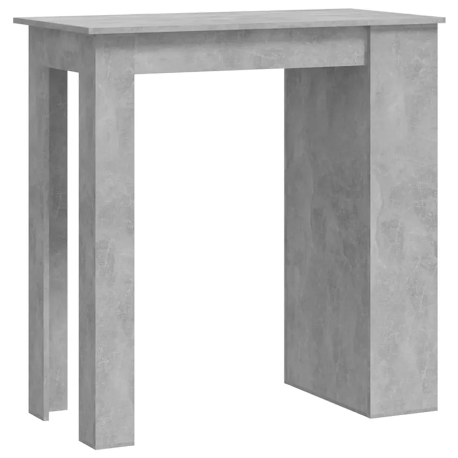 Table de bar à étagère de rangement Gris béton 102x50x103,5 cm - 2