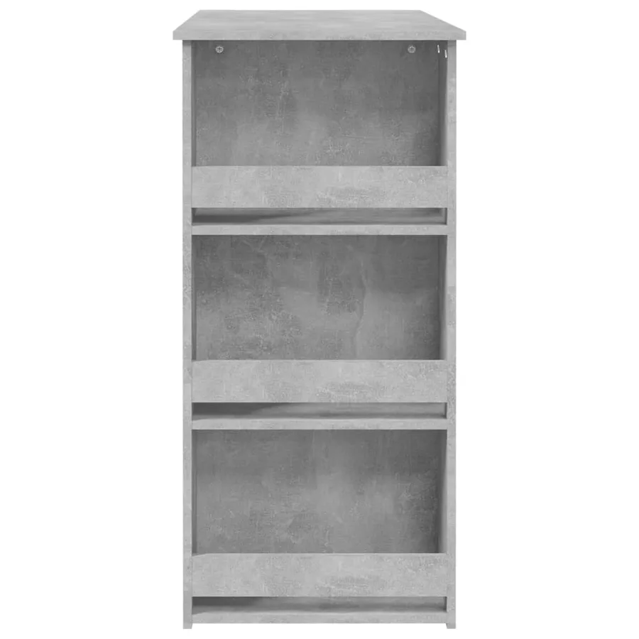 Table de bar à étagère de rangement Gris béton 102x50x103,5 cm - 6