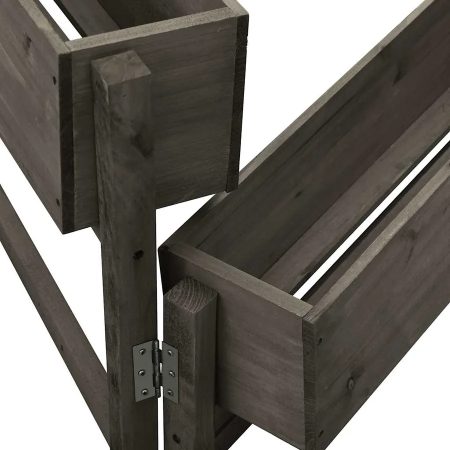Jardinière pliable de jardin Gris 60x14x75 cm Bois de sapin - 3
