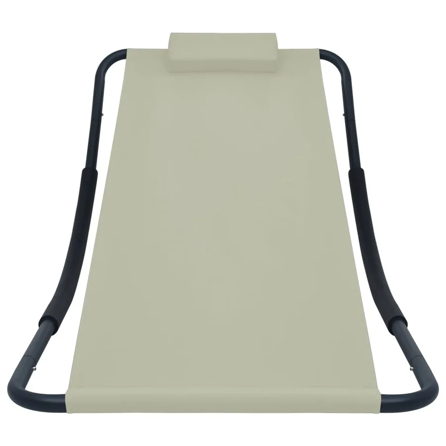 Lit de jardin Crème 200x90 cm Acier - 2