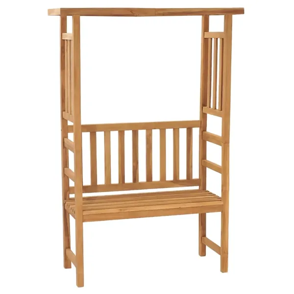 Banc de jardin avec pergola 115 cm bois de teck solide