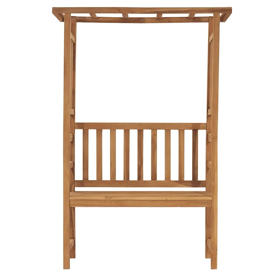 Banc de jardin avec pergola 115 cm bois de teck solide - 2