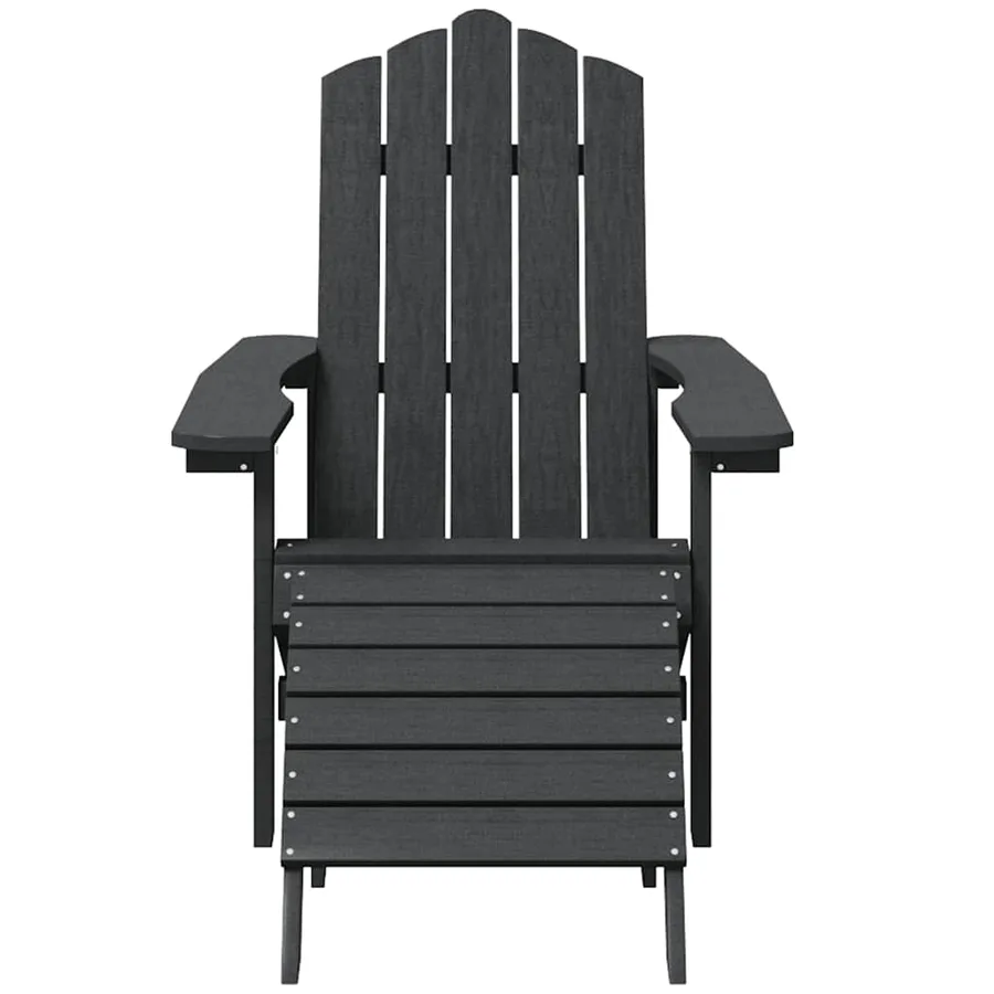 Chaise de jardin Adirondack avec repose-pied PEHD anthracite - 3