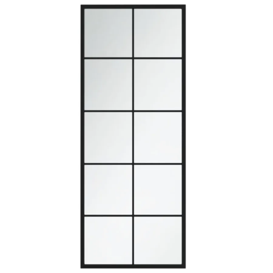 Miroirs muraux 2 pcs noir 100x40 cm métal - 4