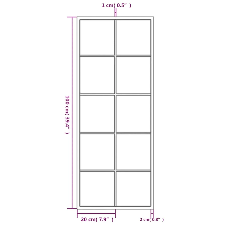 Miroirs muraux 2 pcs noir 100x40 cm métal - 7