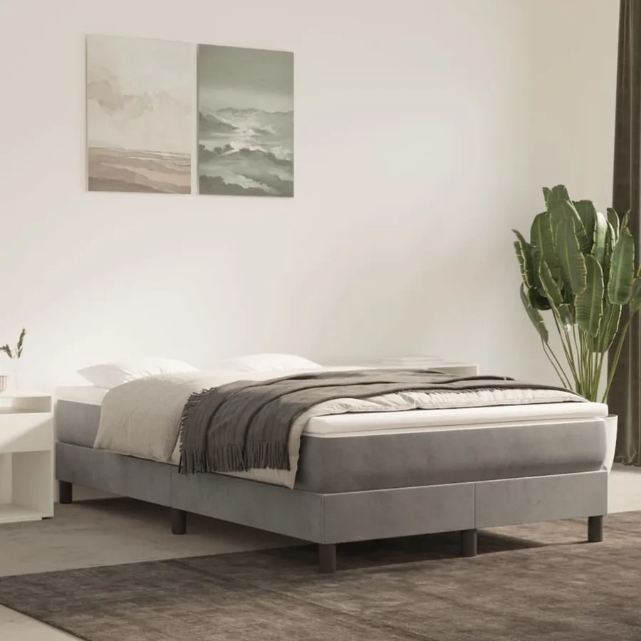 Matelas de lit à ressorts ensachés fermeté moyenne Gris clair 120x200x20 cm