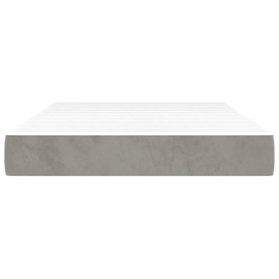 Matelas de lit à ressorts ensachés fermeté moyenne Gris clair 120x200x20 cm - 3