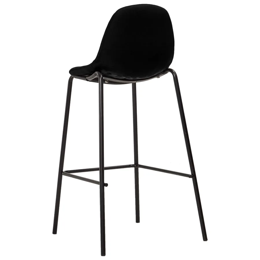 Chaises de bar lot de 4 noir tissu - 5