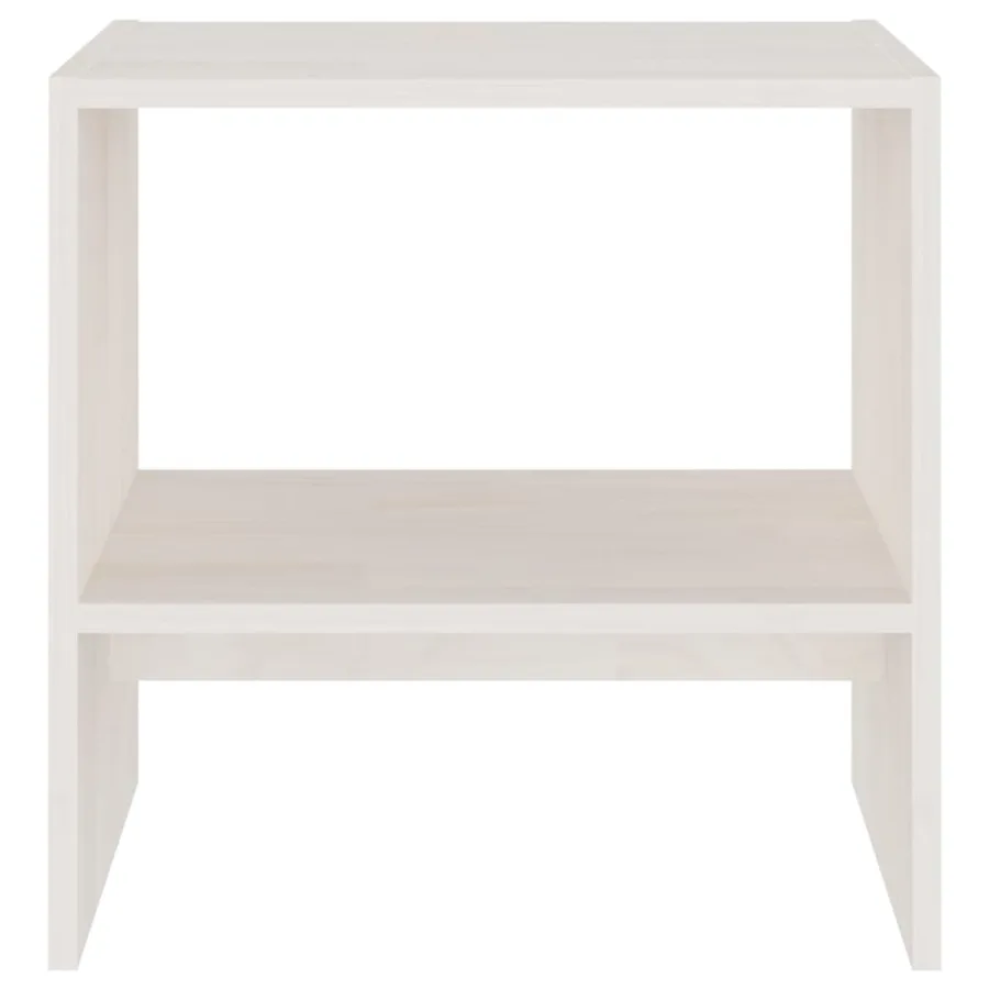 Tables de chevet 2 pcs Blanc 40x30,5x40 cm Bois de pin massif - 5