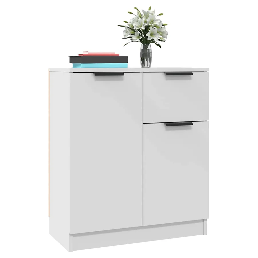 Buffet Blanc 60x30x70 cm Bois d'ingénierie - 4