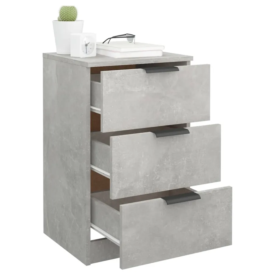 Tables de chevet 2 pcs Gris béton 40x36x65 cm - 9