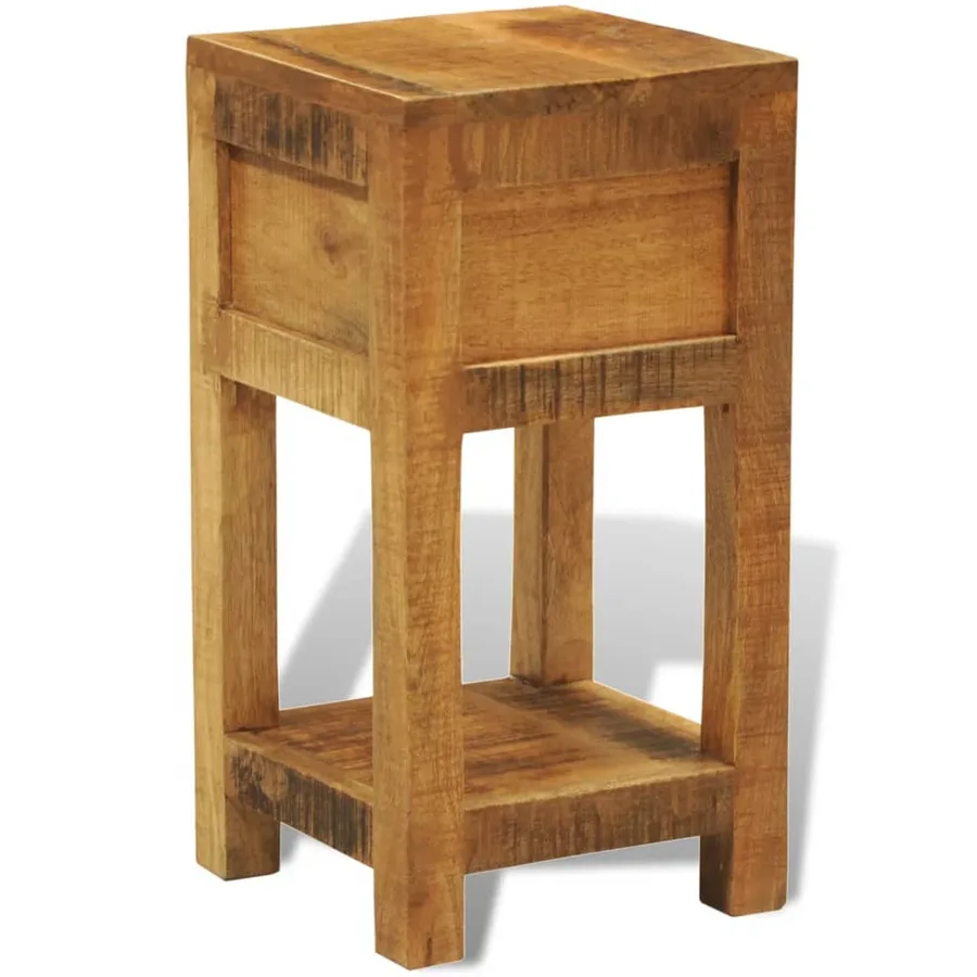 Table de chevet avec 1 tiroir Bois massif de manguier - 6