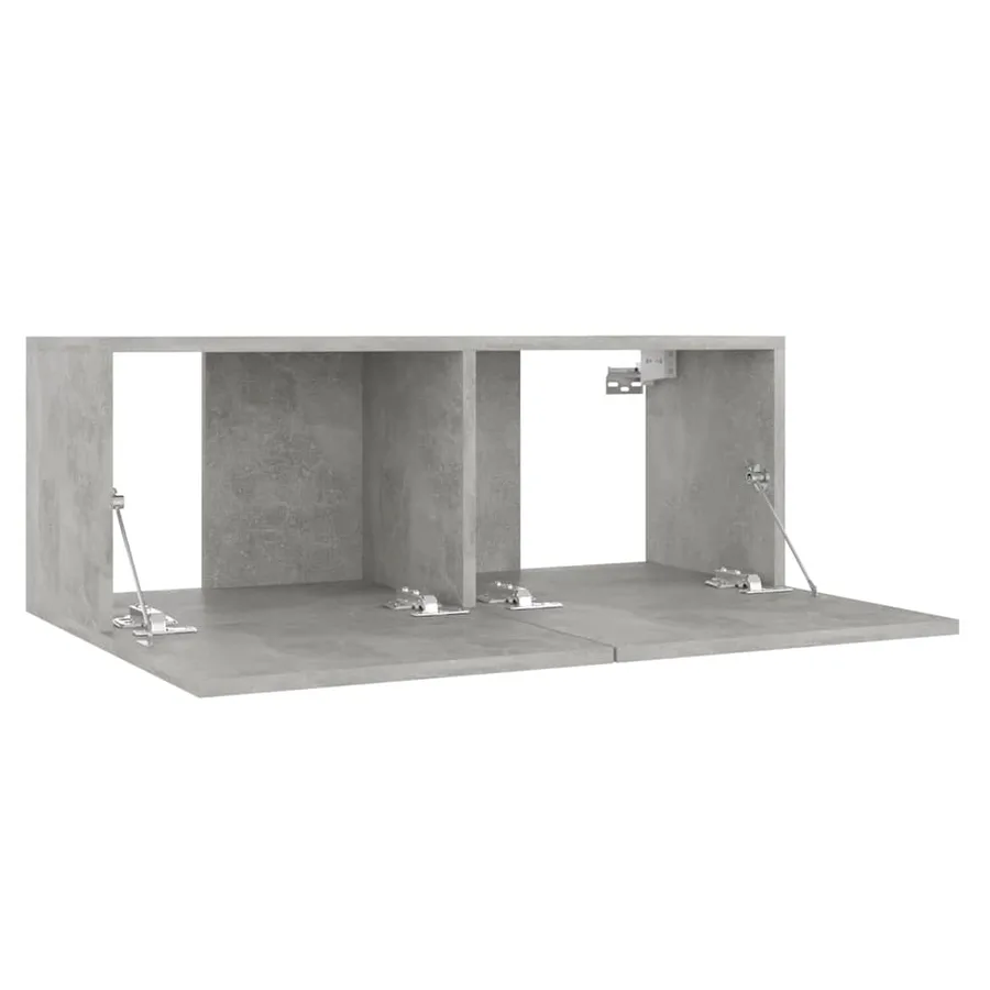 Meuble TV Gris béton 80x30x30 cm Bois d’ingénierie - 5