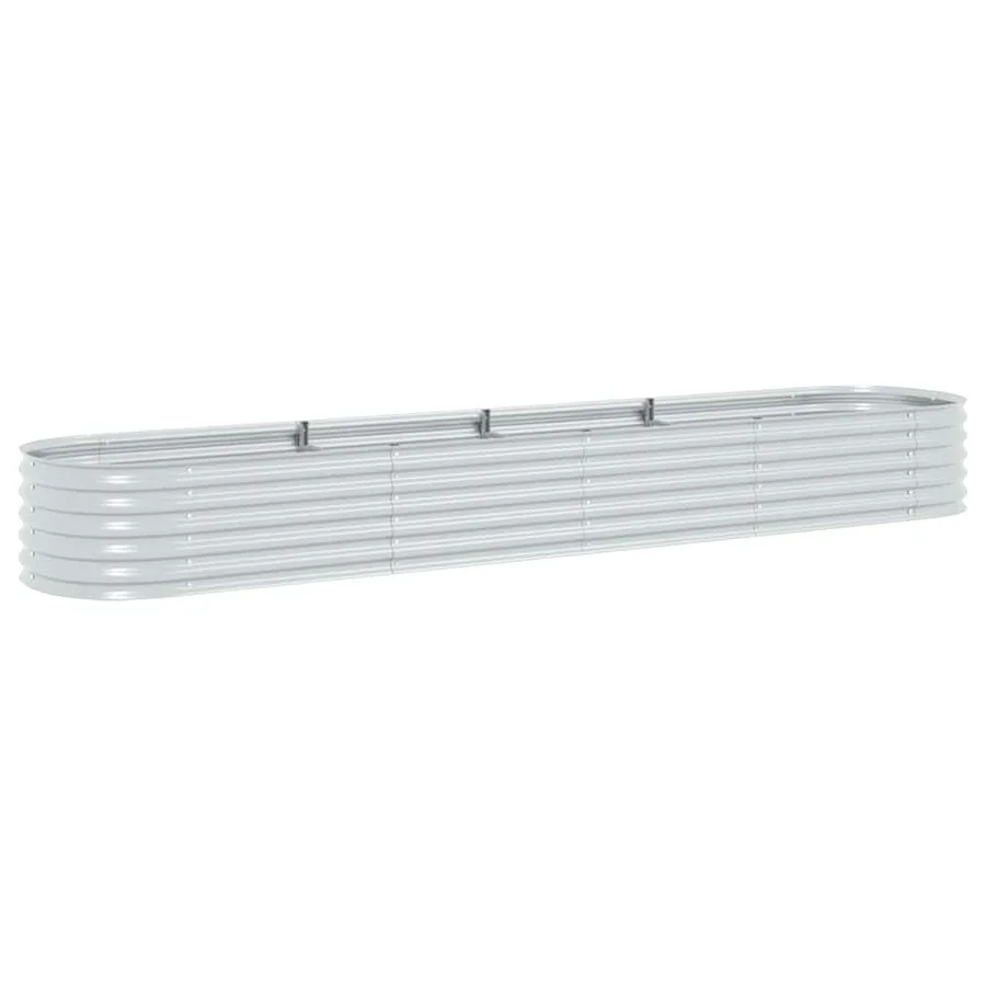 Lit surélevé de jardin 400x80x44 cm Acier galvanisé Argenté - 2