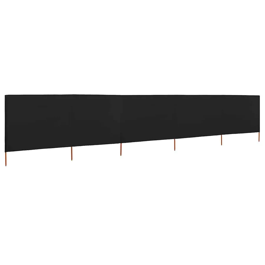 Paravent 5 panneaux Tissu 600 x 80 cm Noir - 2