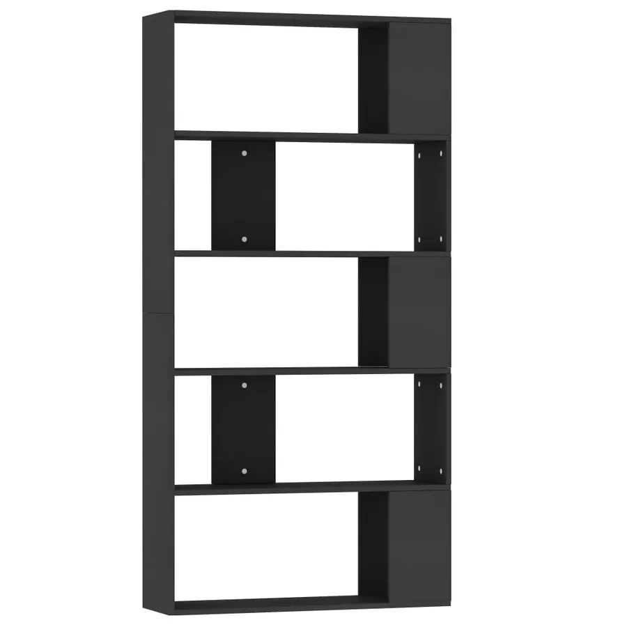 Bibliothèque/Séparateur de pièce Noir Bois d’ingénierie - 2