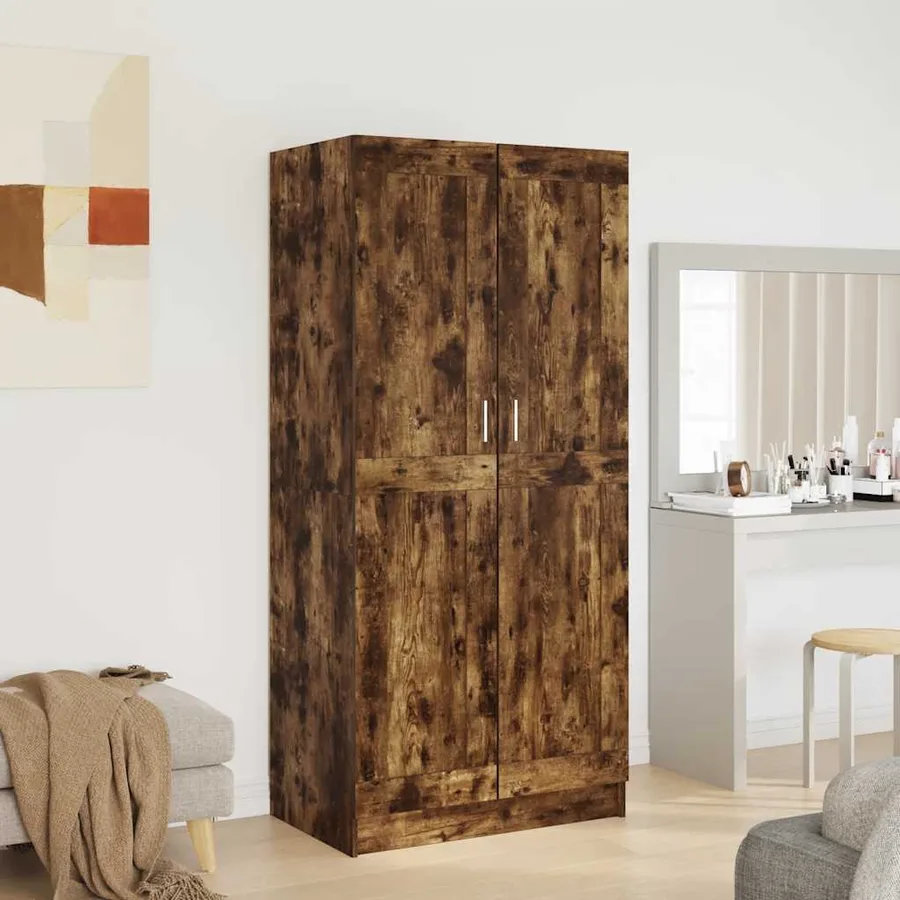 Garde-robe Chêne fumé 82,5x51,5x180 cm Bois d'ingénierie - 3