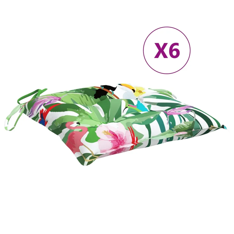 Coussins de chaise lot de 6 multicolore 50x50x7 cm tissu oxford - 2