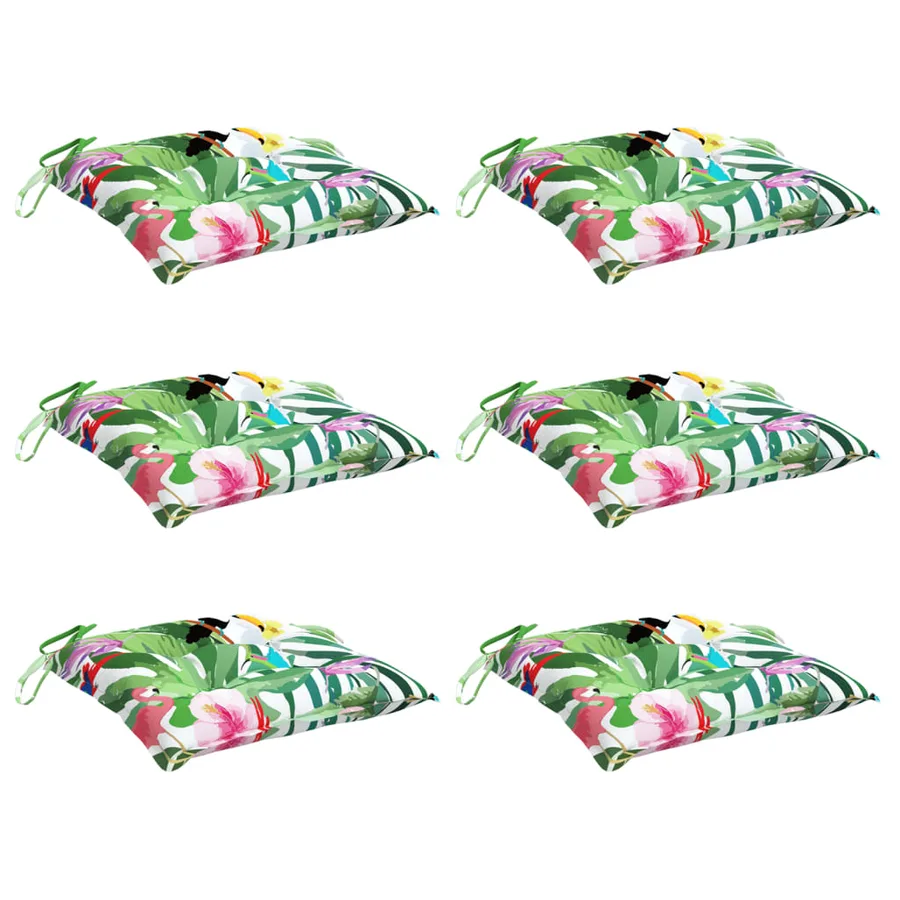 Coussins de chaise lot de 6 multicolore 50x50x7 cm tissu oxford - 3