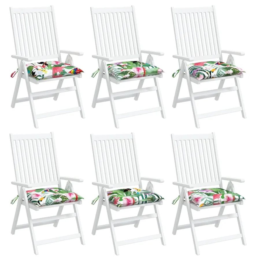 Coussins de chaise lot de 6 multicolore 50x50x7 cm tissu oxford - 4