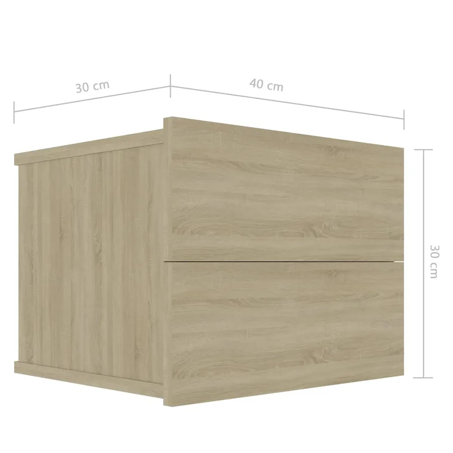 Tables de chevet 2 pcs Chêne sonoma 40x30x30 cm Bois ingénierie - 8