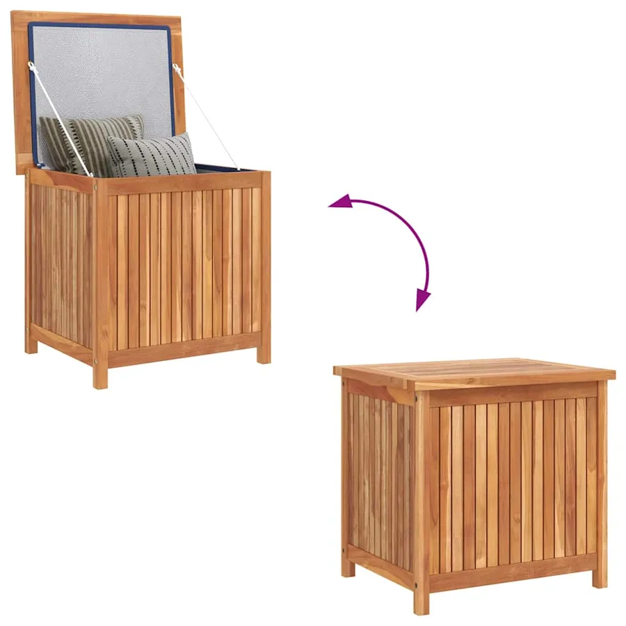 Boîte de rangement de jardin 60x50x58 cm Bois de teck solide - 8