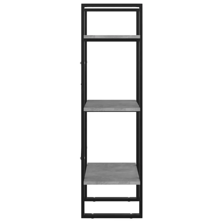 Bibliothèque à 3 niveaux gris béton 40x30x105cm bois ingénierie - 6