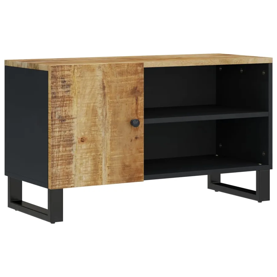 Meuble TV 80x33x46 cm bois de manguier et d'ingénierie - 2