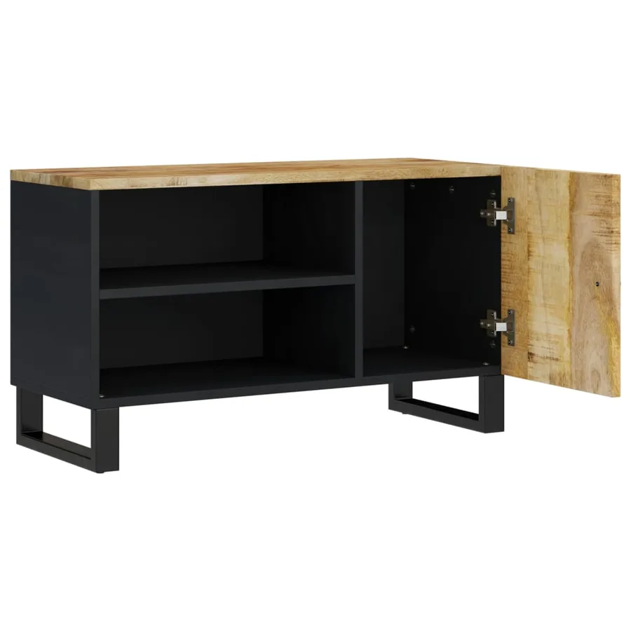 Meuble TV 80x33x46 cm bois de manguier et d'ingénierie - 4