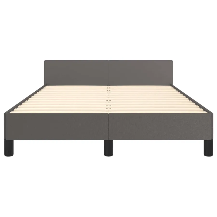 Cadre de lit sans matelas gris 120x200 cm similicuir - 6