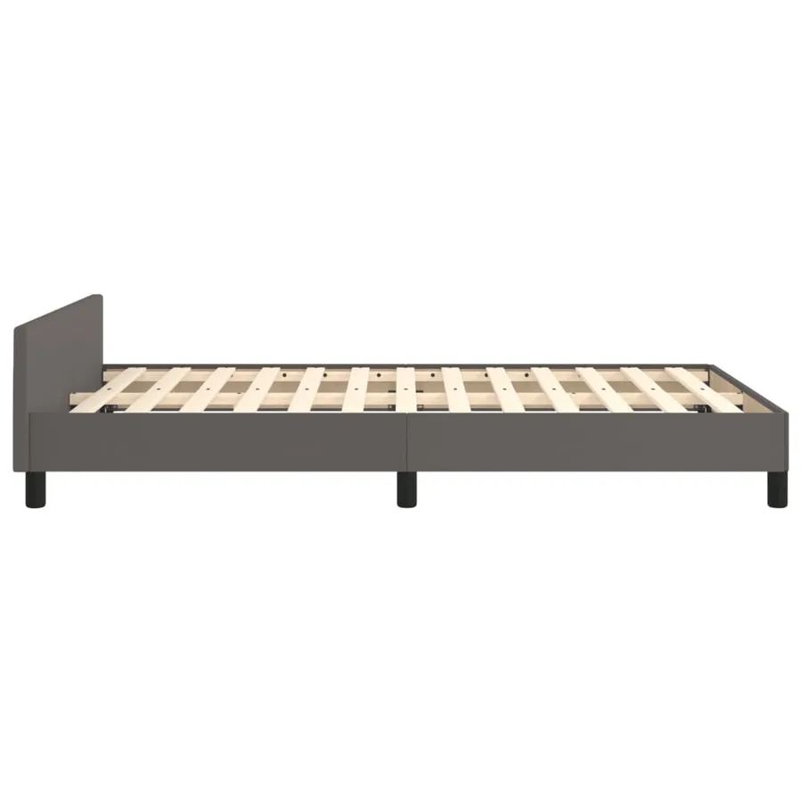 Cadre de lit sans matelas gris 120x200 cm similicuir - 7