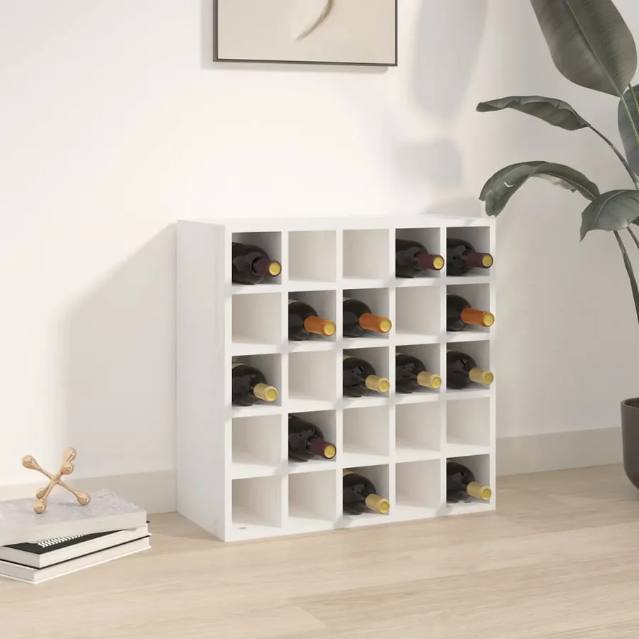 Cave à vin Blanc 56x25x56 cm Bois massif Pin
