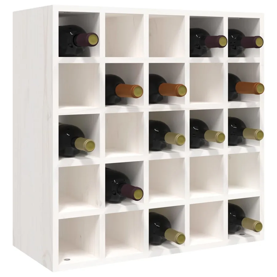 Cave à vin Blanc 56x25x56 cm Bois massif Pin - 6