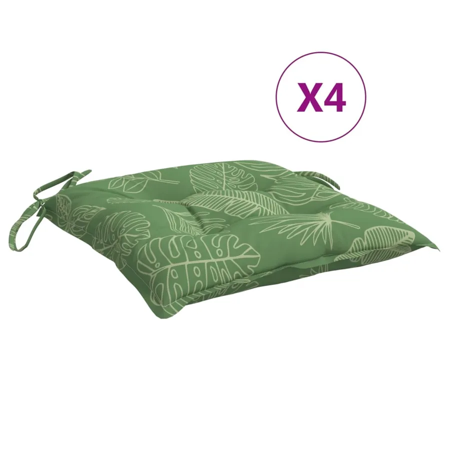 Coussins de chaise lot de 4 à motif de feuilles 40x40x7 cm - 2