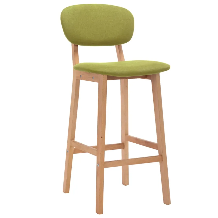 Tabourets de bar lot de 2 vert tissu - 2