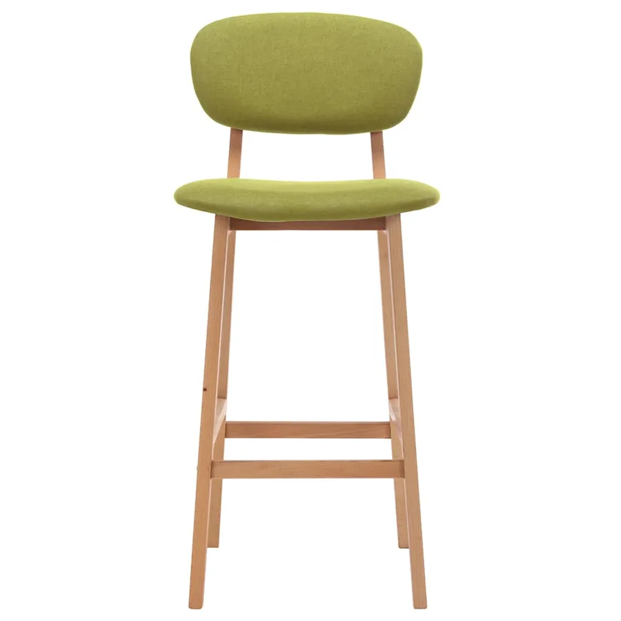 Tabourets de bar lot de 2 vert tissu - 3