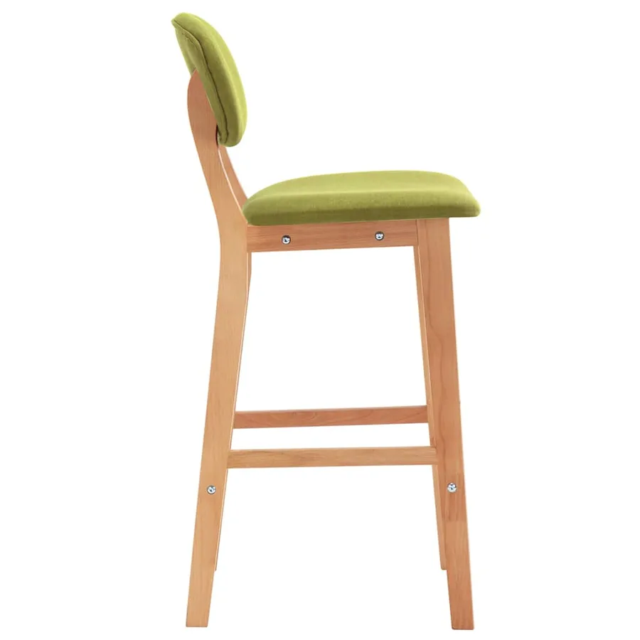 Tabourets de bar lot de 2 vert tissu - 4