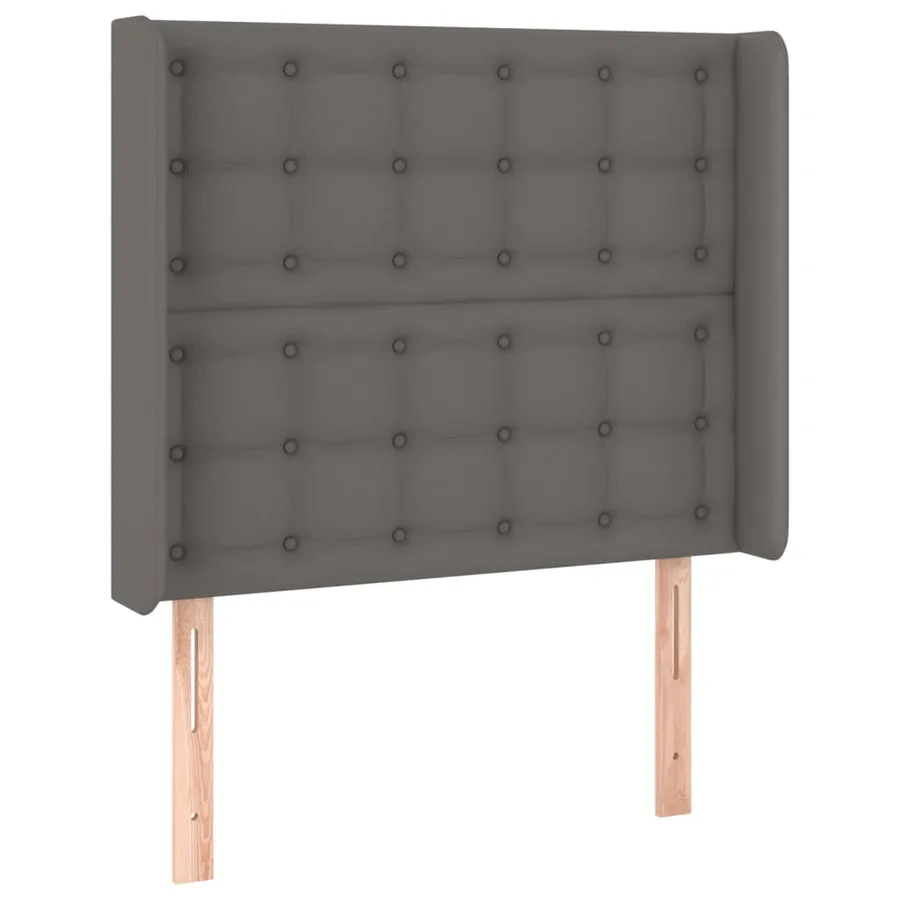 Tête de lit avec oreilles Gris 103x16x118/128 cm Similicuir - 2