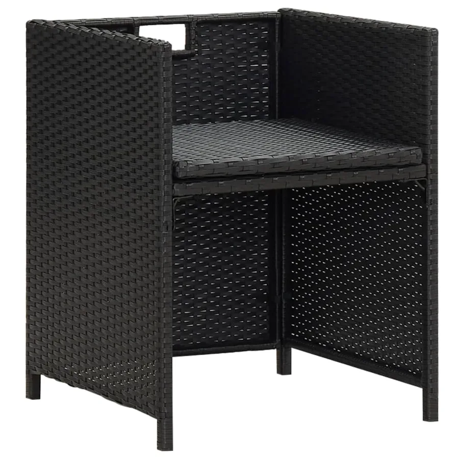 Chaises de jardin lot de 2 avec coussins Résine tressée Noir - 5
