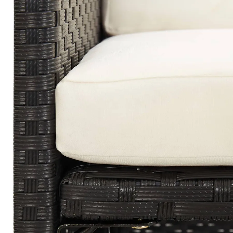 Chaises de jardin lot de 2 avec coussins Résine tressée Noir - 8
