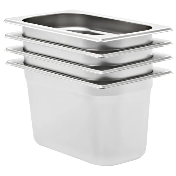 Récipients Gastronorm 4 pcs GN 1/4 150 mm Acier inoxydable
