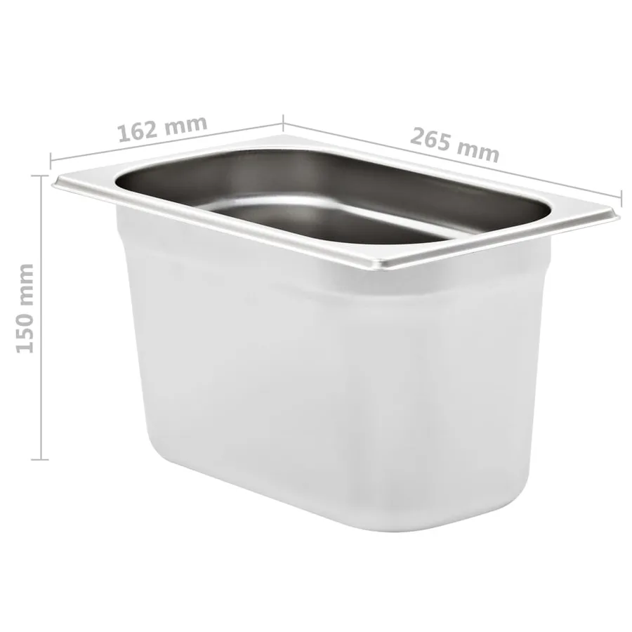 Récipients Gastronorm 4 pcs GN 1/4 150 mm Acier inoxydable - 8