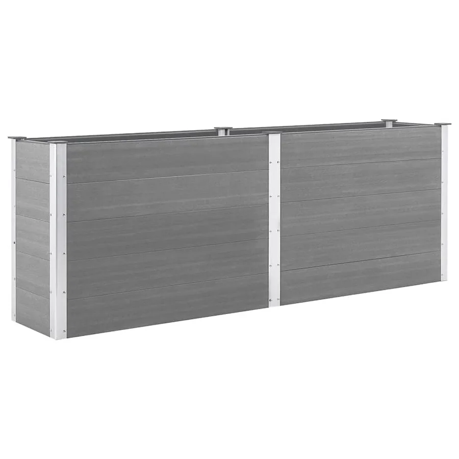 Lit surélevé de jardin 250x50x91 cm WPC Gris - 2