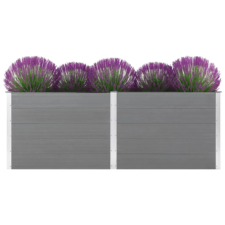 Lit surélevé de jardin 250x50x91 cm WPC Gris - 3
