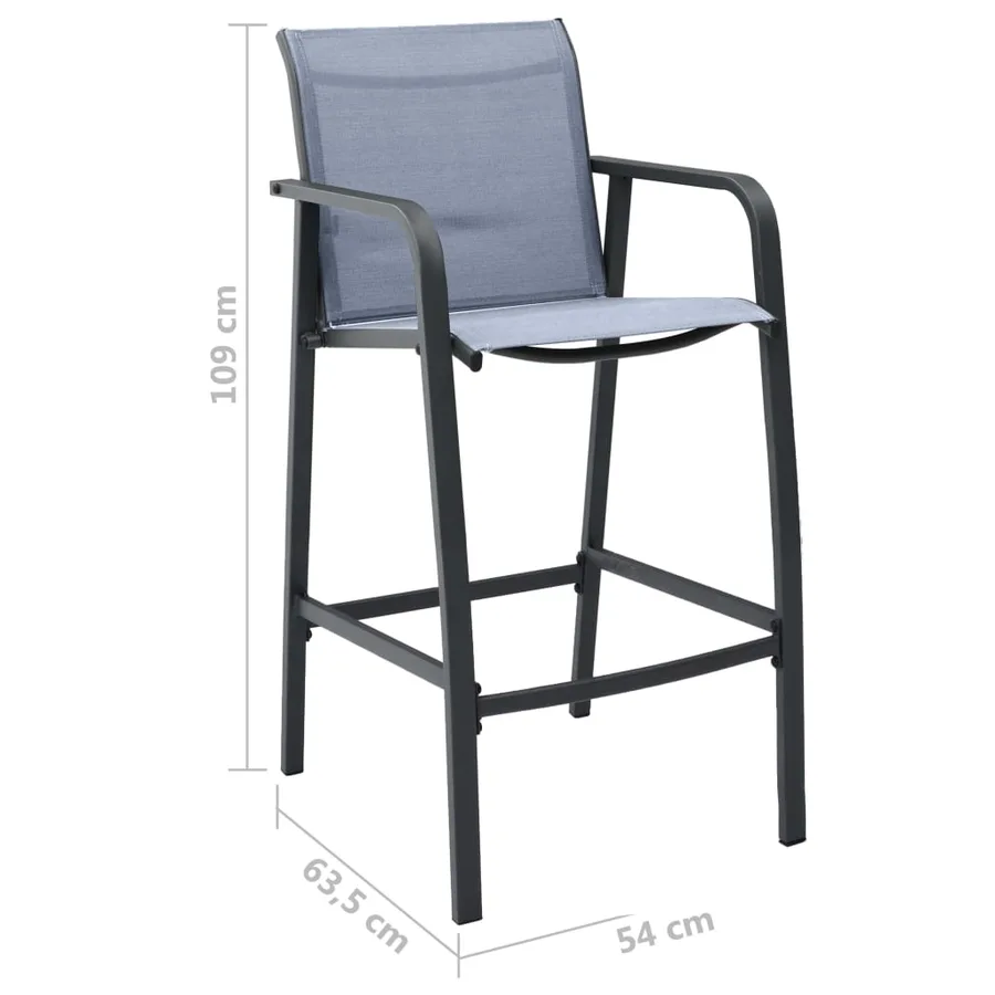 Chaises de bar de jardin lot de 4 Gris Txtilène - 7
